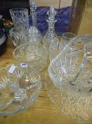 Quantity of Assorted Cut Glass - Decanters - Fruit Bowls etc