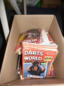 Box containing Darts World Magazines From the 1980's