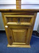 Pine & Wrought Iron Bedside Cabinet