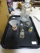 Cut Glass Decanter & Scent Bottles