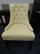 *BUTTON BACK CHAIR UPHOLSTERED IN CREAM CALICO