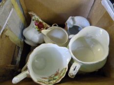 Box containing Assorted Jugs