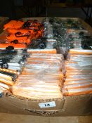 Box of Orange Fluorescent Fish Net and other Tights