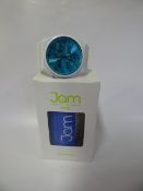Jam Time Wrist Watch with White Strap and Blue Face
