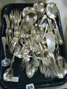 Tray containing Assorted Silver Plated Cutlery