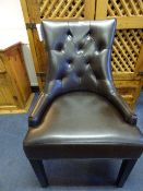 *BUTTON BACK LEATHER CHAIR