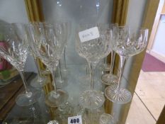 2 Sets of 6 Cut Glass Wine Glasses
