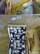 Box containing Assorted Treenware - Dice - Playing Cards etc
