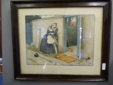 Oak Framed Print From Pickwick Sam Wellar and The Pretty Housemaid