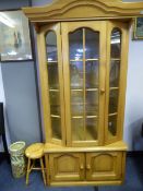 Dutch Oak Fronted Display Cabinet