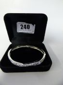 Silver Coloured Bracelet with White Stones