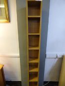 Tall CD Storage Rack in Light Oak Finish