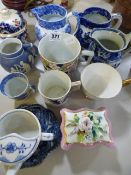 Assorted Blue & White Jugs - Decorative Cups - Trinket Boxes etc