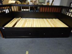 Dark Wood Day Bed with Pull Out Frame