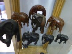 8 Carved African Elephants