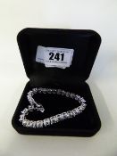 Silver Coloured Bracelet with White Stones