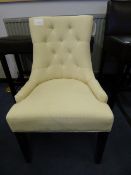 *BUTTON BACK CHAIR UPHOLSTERED IN CREAM CALICO