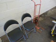 *Tubular Red Sack Barrow & 2 Folding Chairs