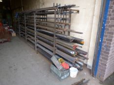 *Steel Storage Rack containing Stock of Steel including Flat and Round Bar - Angle Iron - Box