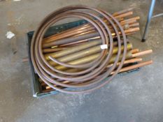 *Box of Assorted Brass and Copper Pipe