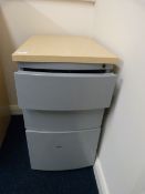 *Stand Alone 3 Drawer Light Ash and Silver Drawer Pedestal