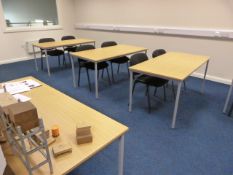 *Contents of the Classroom Which Includes 5 Light Beech and silver Office Tables & 7 Charcoal