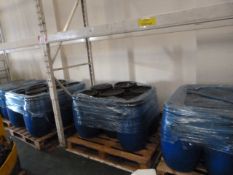 *10 Pallets of Blue Lidded Plastic Containers & 3 IBC Bulk Liquid Containers, Assorted Pallets etc