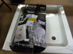 *Classic Square Stone Shower Tray 760x760 and Mira Electric Shower Heater