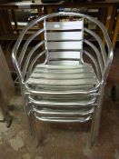4 Tubular Stackable Aluminium Chairs
