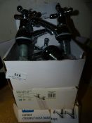 *4 Pair of Chrome and Gold Bath/Basin Taps