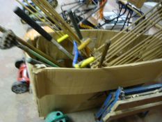 Assorted Gardening Tools, Bamboo Canes, Black & Decker Work Mate, Clothes Airer