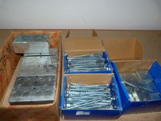 *Mixed Lot of Deep Galvanised Double Back Boxes - Hexagonal Head Screws and Square Washers
