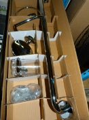 *Set of Chrome Accessories including Soap Dish, Glass Toilet Roll Holders, Towel Rails etc
