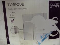 *Cook & Lewis Tobique Double Door Mirrored Cabinet