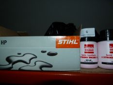*12 Bottles of 2 Stroke Oil - 10 Bottles of 100ml Stihl Chainsaw Oil