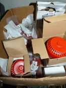 Box Containing Assorted Fire Alarm Accessories including Cable Clips, Sounders etc