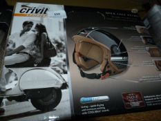 Crivet Trendy Leather Look Open Faced Helmet - Size Extra Large