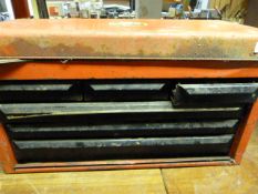 Red and Black Tool Chest Containing Various Hand Tools etc