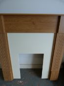 *Light Oak & Cream Fire Surround with Hearth