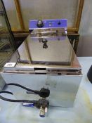 *Polished Stainless Steel Single Basket Electric Fryer