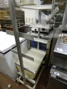 Mobile Aluminium Tray Rack Complete with 20 Plastic Trays