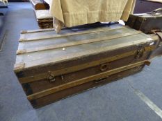 Wood Banded Steam Trunk