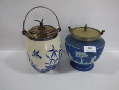 Two ceramic biscuit bowls