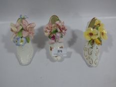 Three royal stafford china shoes