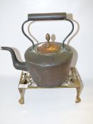 copper kettle with brass stand