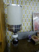 1970s Chrome and Black Table Lamp