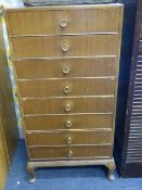 Reproduction Mahogany 8 Drawer Music Cabinet on Cabriole Legs