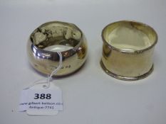2 silver napkin rings 33 grams