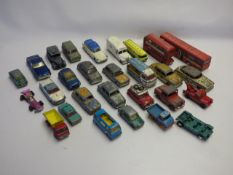 Tray containing assorted play worn dycast vehicles