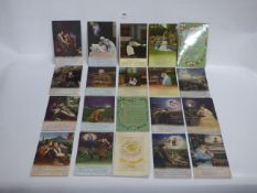 Collection of Bamforth and 1st World War Silk Postcards